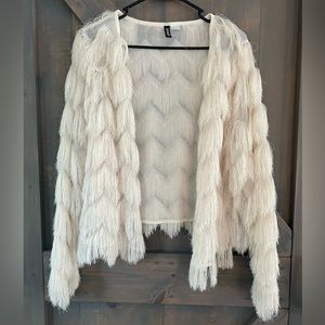 H&M Cream Fringe Jacket